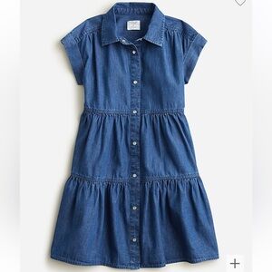 Girls button front chambray dress, J Crew, size 7